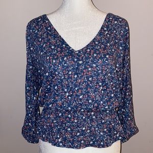 Lucky Brand Floral Peplum Waist Blouse